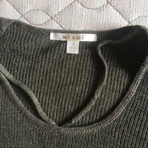 Anthropologie Miami olive green cut out sweater